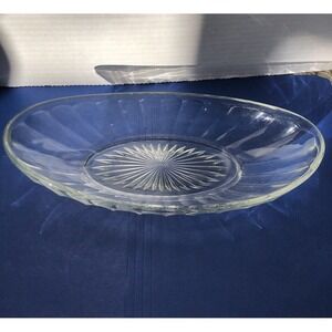 Vintage MCM Imperial Glass (w/cross mark) Sunburst Relish Dish 10.5 Inch